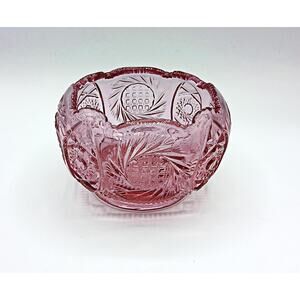 Vintage Fenton Dusty Rose Scalloped Glass Candy Dish